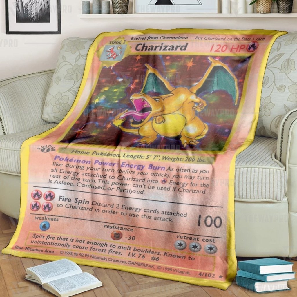 Pkm Charizard Card Blanket Pkm Charizard Card Blanket
