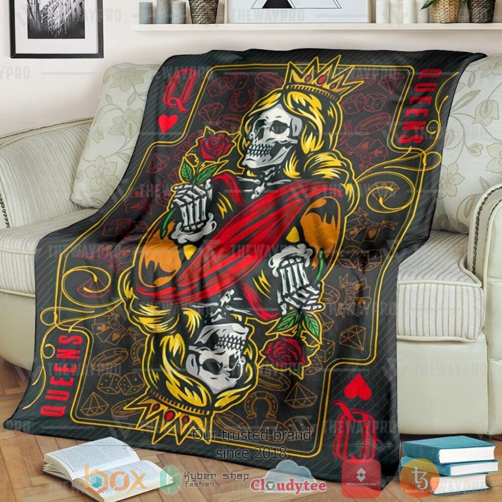 Playing Cards The Queen Custom Soft Blanket Playing Cards The Queen Custom Soft Blanket
