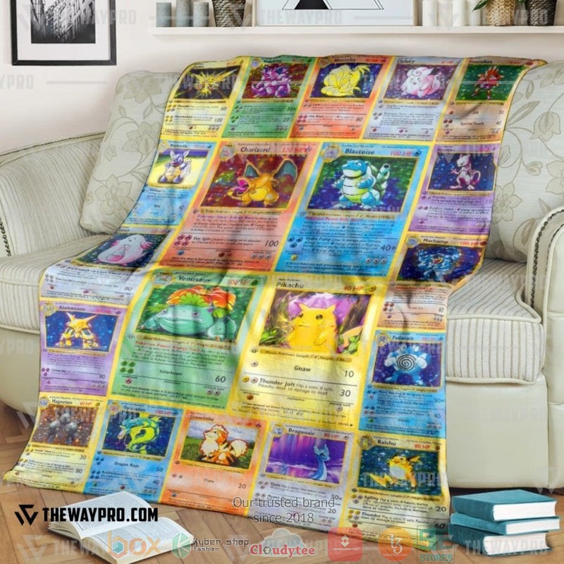 Pokemon 1St Edition Cards Soft Blanket Pokemon 1St Edition Cards Soft Blanket