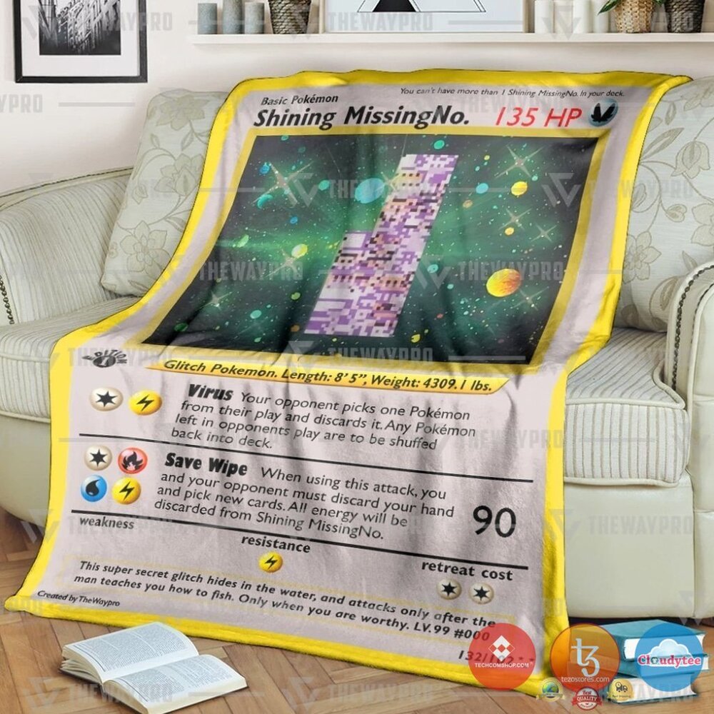 Pokemon 1St Edition Missingno Holo Rare Vintage Blanket Pokemon 1St Edition Missingno Holo Rare Vintage Blanket