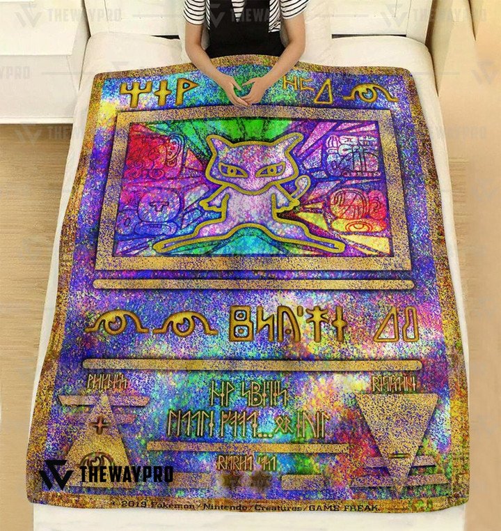 Pokemon-Ancient-Mew-Holo-Bedding-Set-And-Quilt-Blanket-1