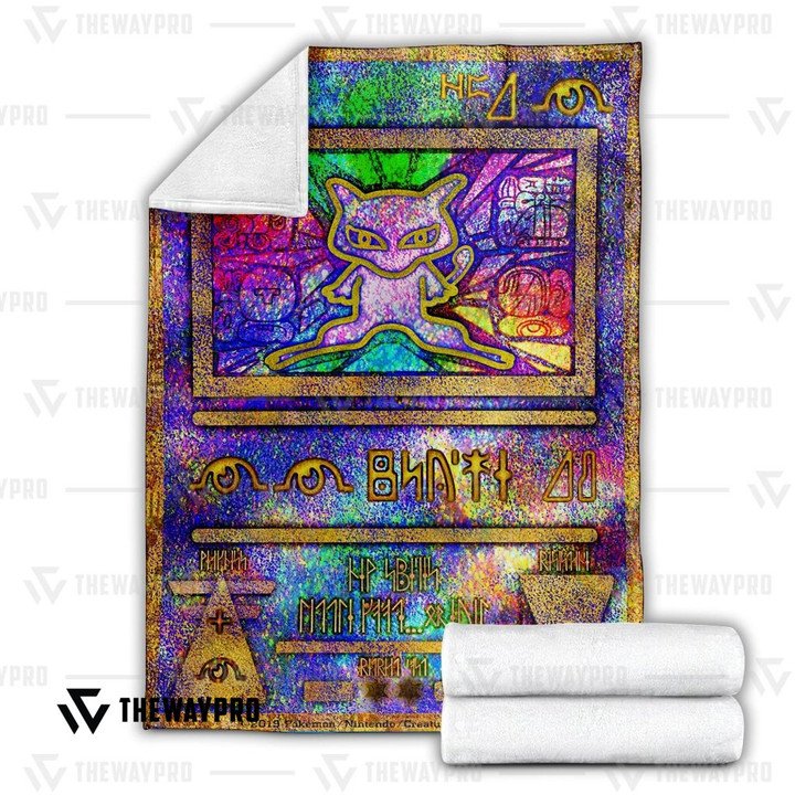 Pokemon-Ancient-Mew-Holo-Bedding-Set-And-Quilt-Blanket-2