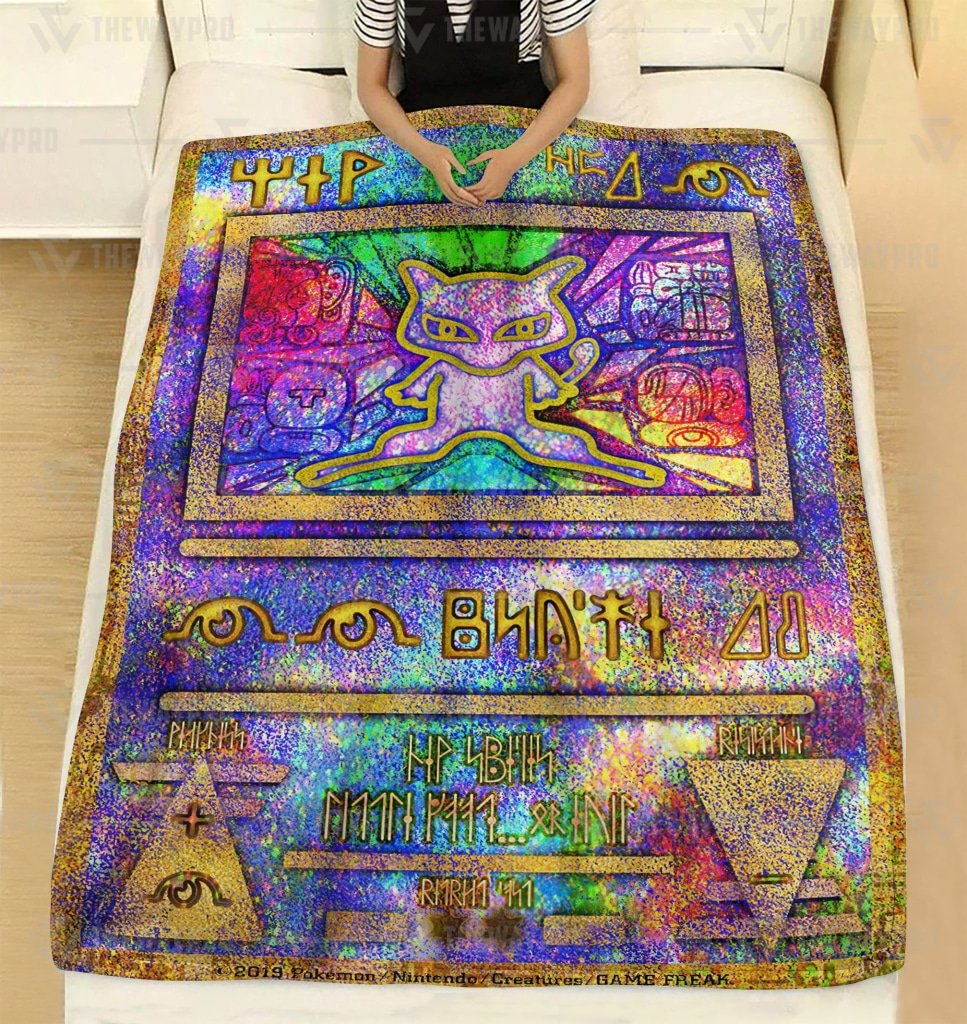 Pokemon Ancient Mew Holo Soft Blanket Pokemon Ancient Mew Holo Soft Blanket