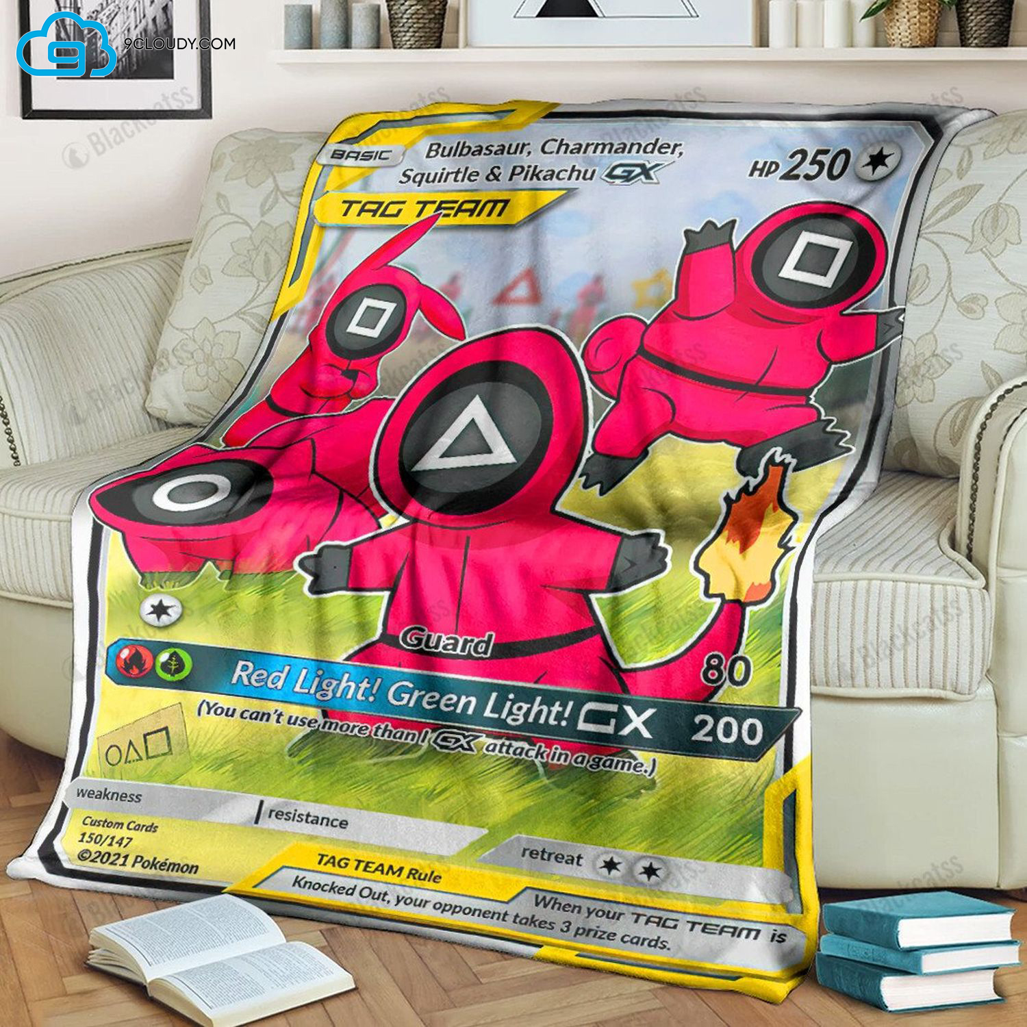 Pokemon And Squid Game Full Print Soft Blanket Pokemon And Squid Game Full Print Soft Blanket