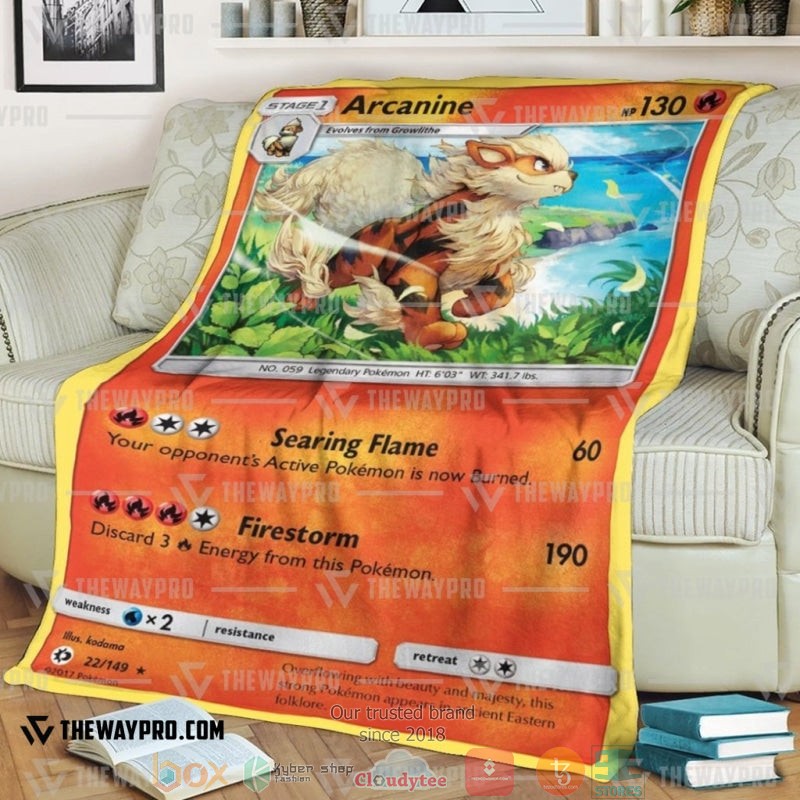 Pokemon Arcanine Soft Blanket Pokemon Arcanine Soft Blanket