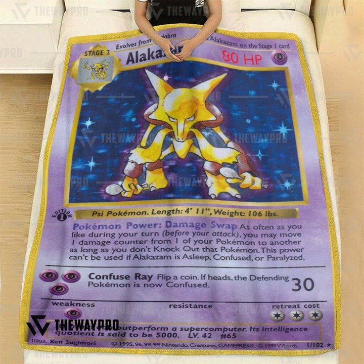 Pokemon-Basic-Alakazam-Bedding-Set-And-Quilt-Blanket-1