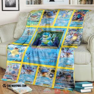 Pokemon Blastoise Cards Version 2 Soft Blanket