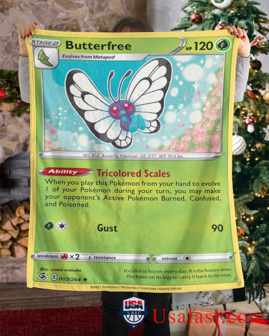 Pokemon Butterfree Fusion Strike Blanket Pokemon Butterfree Fusion Strike Blanket