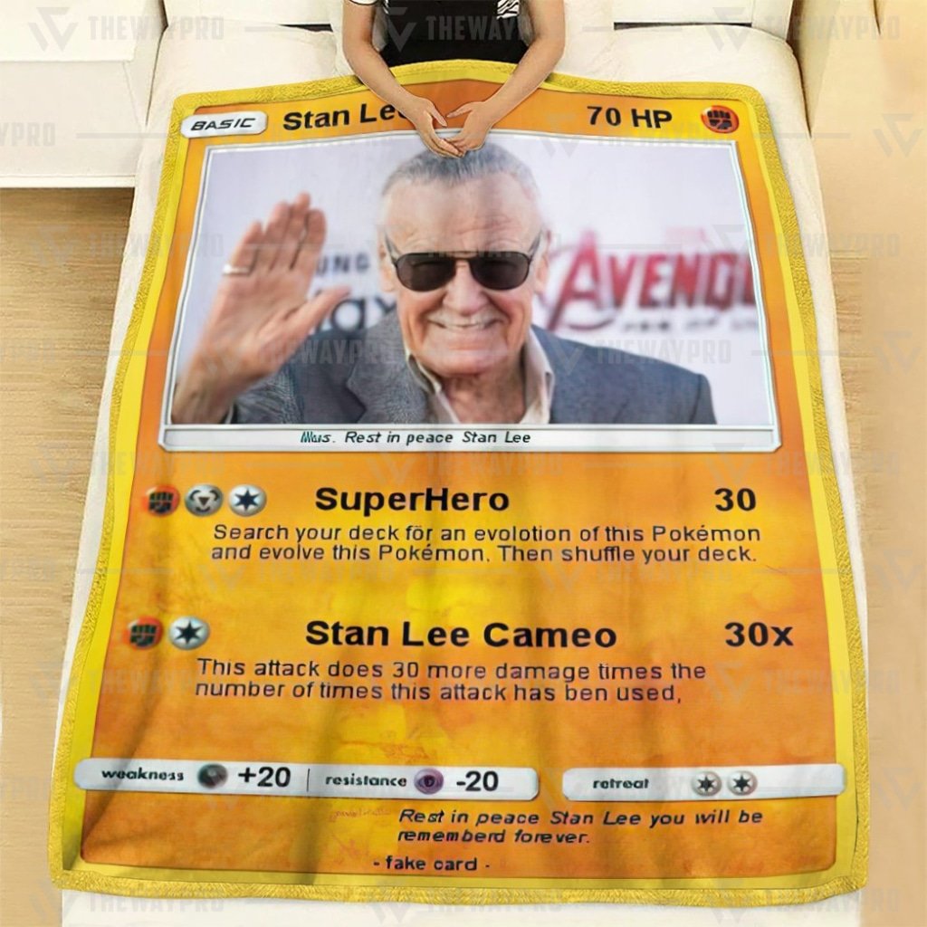 Pokemon Card Stan Lee Blanket Pokemon Card Stan Lee Blanket
