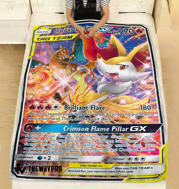 Pokemon-Charizard-And-Braixen-Gx-Bedding-Set-And-Quilt-Blanket-1