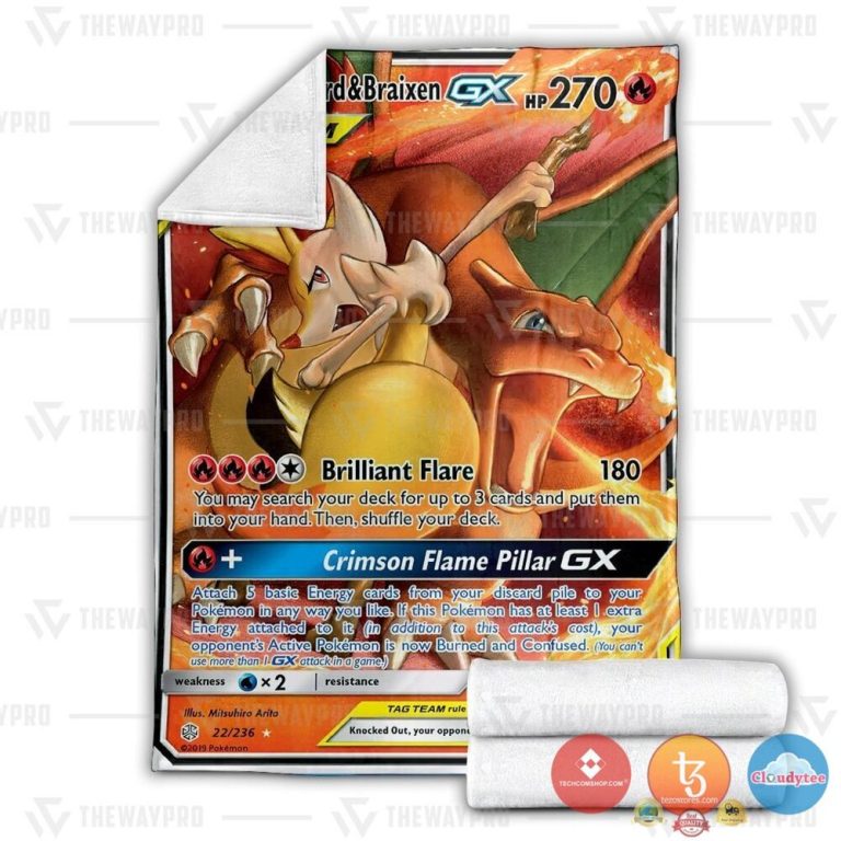 Pokemon-Charizard-Braixen-Gx-Cosmic-Eclipse-Blanket-2