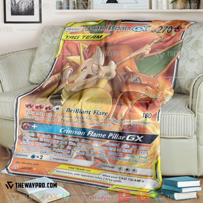 Pokemon Charizard Braixen Gx Cosmic Eclipse Soft Blanket Pokemon Charizard Braixen Gx Cosmic Eclipse Soft Blanket
