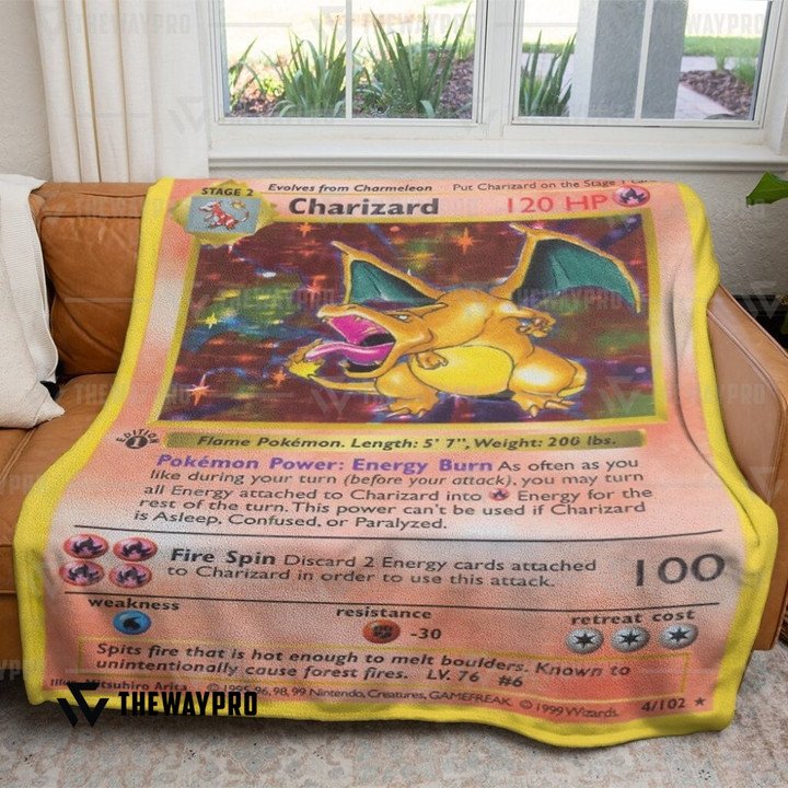 Pokemon-Charizard-Card-Bedding-Set-And-Quilt-Blanket-2