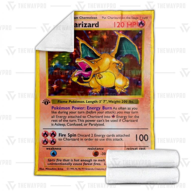 Pokemon-Charizard-Card-Fleece-Blanket-1