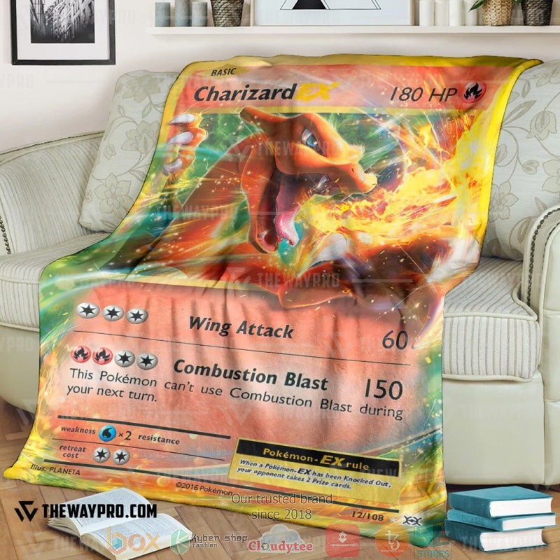 Pokemon Charizard Ex Evolutions Soft Blanket Pokemon Charizard Ex Evolutions Soft Blanket