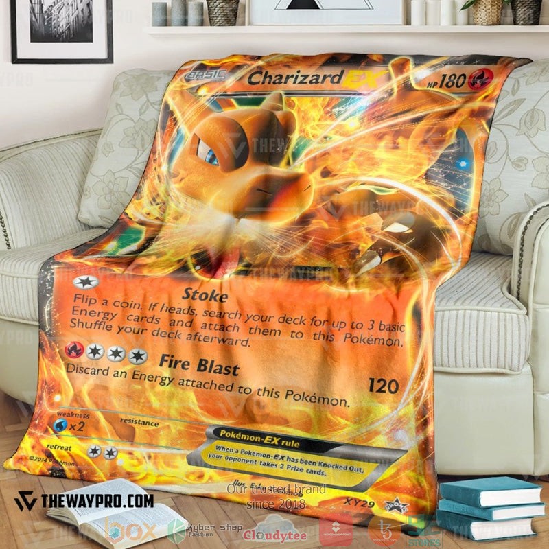 Pokemon Charizard Ex Xy Promos Soft Blanket Pokemon Charizard Ex Xy Promos Soft Blanket