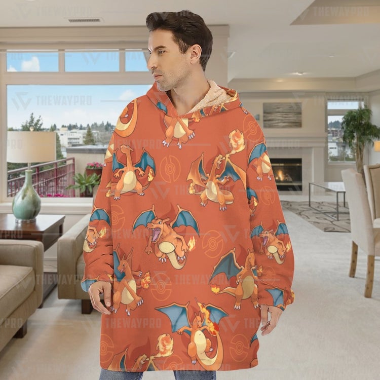 Pokemon Charizard Fleece Hoodie Blanket Pokemon Charizard Fleece Hoodie Blanket