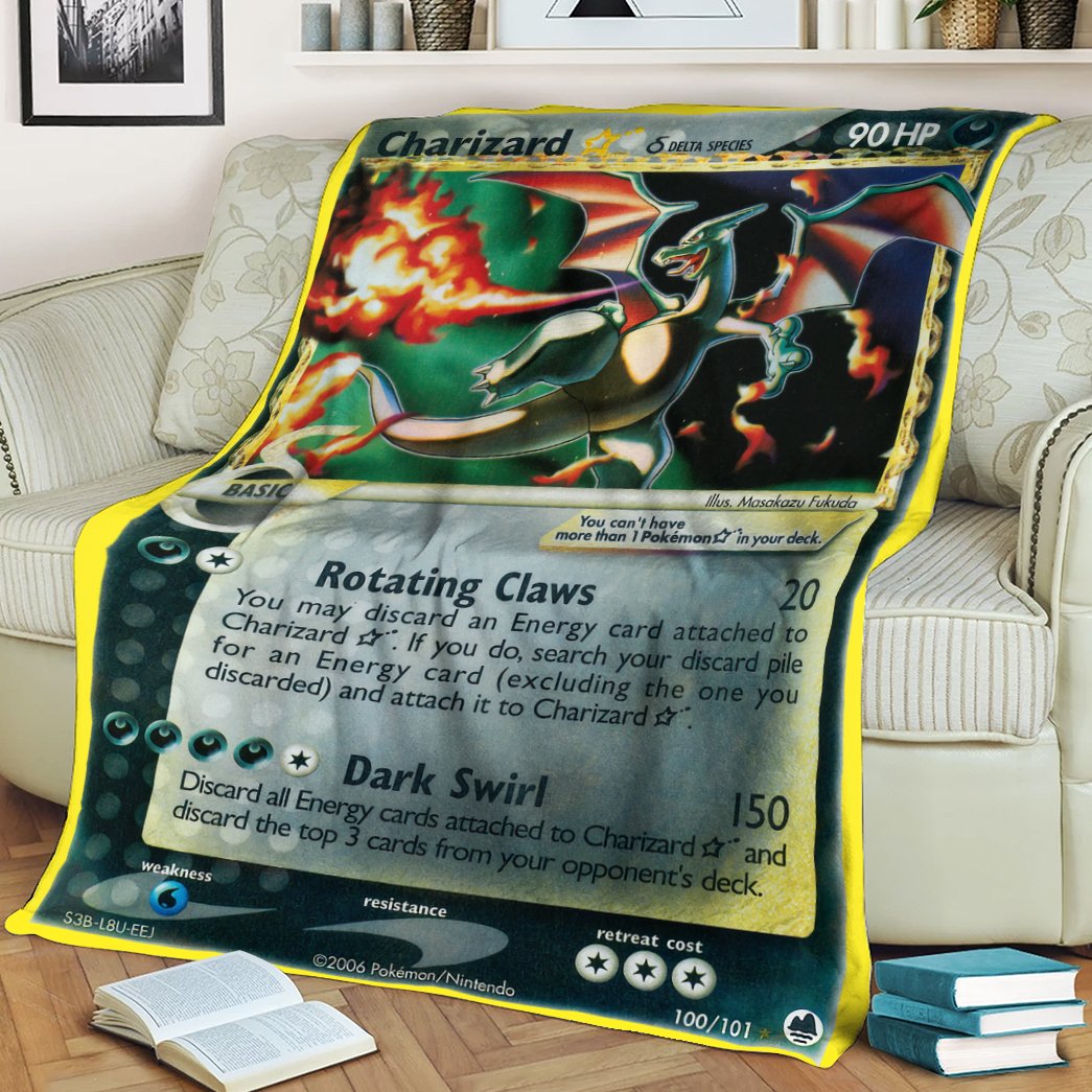 Pokemon Charizard Star Gold Star Dragon Blanket Pokemon Charizard Star Gold Star Dragon Blanket