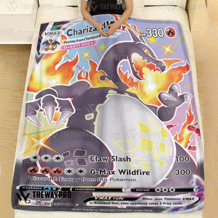 Pokemon-Charizard-Vmax-Shining-Fates-Bedding-Set-And-Quilt-Blanket-1