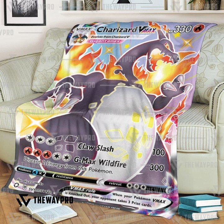 Pokemon-Charizard-Vmax-Shining-Fates-Bedding-Set-And-Quilt-Blanket-2