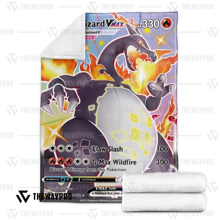 Pokemon-Charizard-Vmax-Shining-Fates-Bedding-Set-And-Quilt-Blanket-3