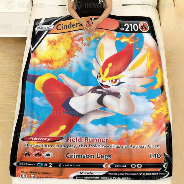Pokemon-Cinderace-V-Shining-Fates-Soft-Blanket-1