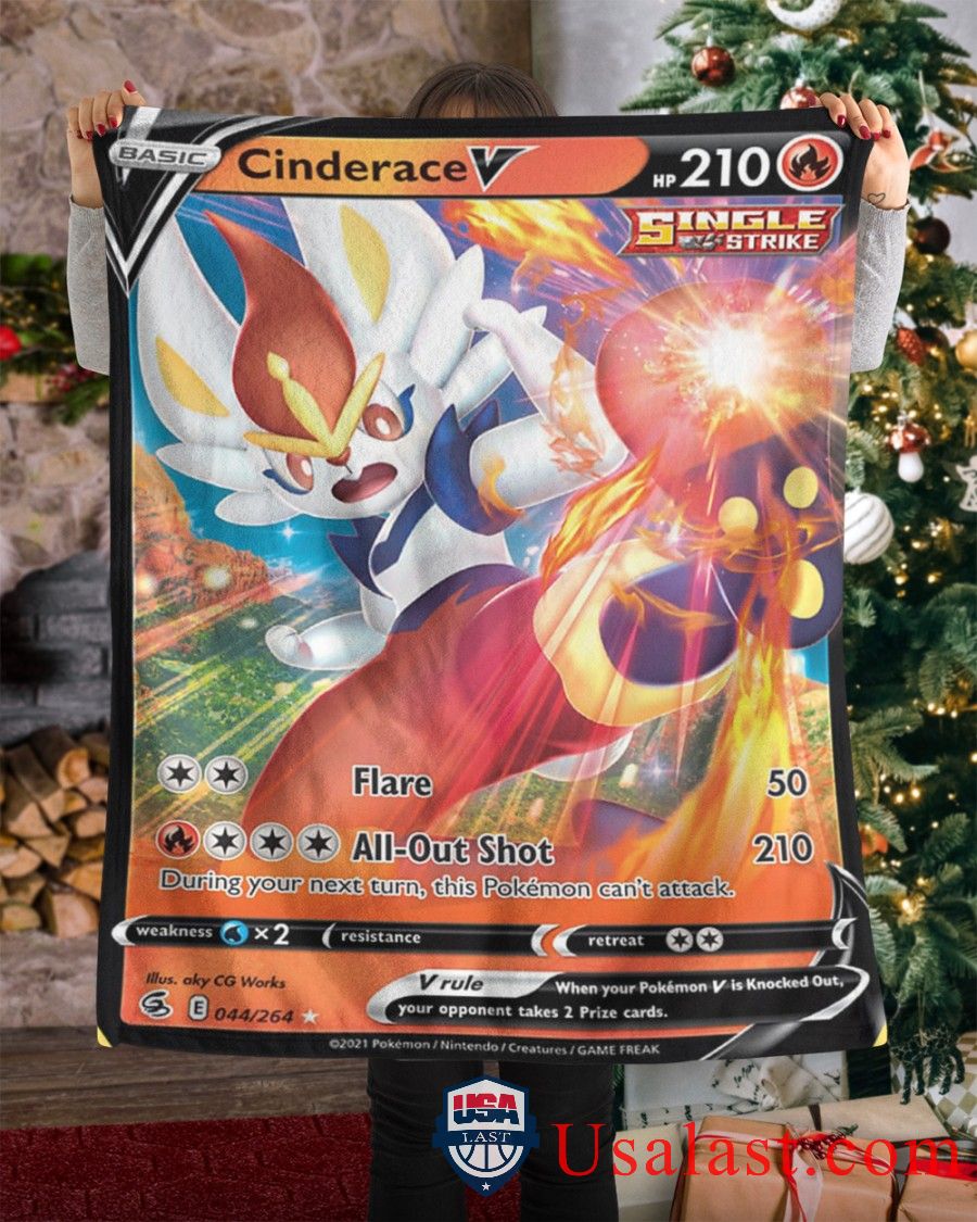 Pokemon Cinderace V Single Strike Blanket Pokemon Cinderace V Single Strike Blanket