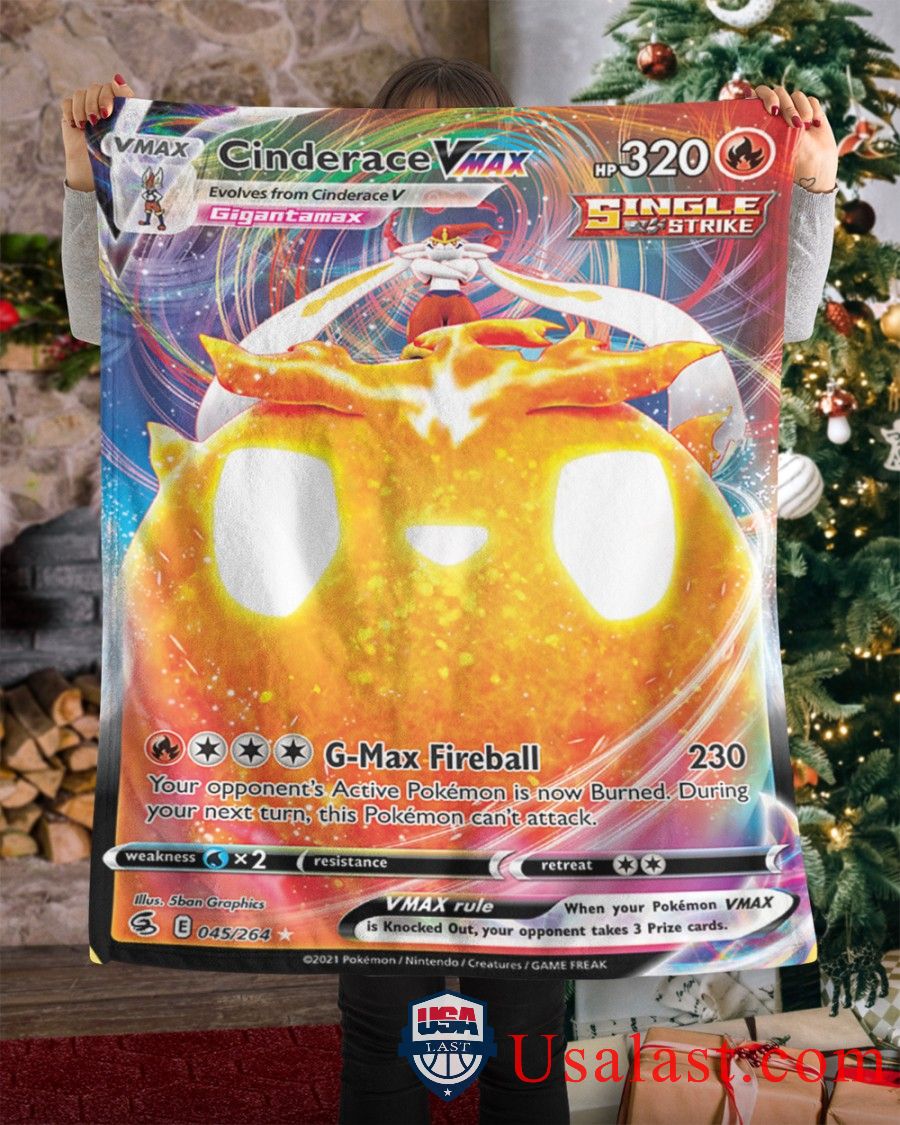 Pokemon Cinderace Vmax Single Strike Blanket Pokemon Cinderace Vmax Single Strike Blanket