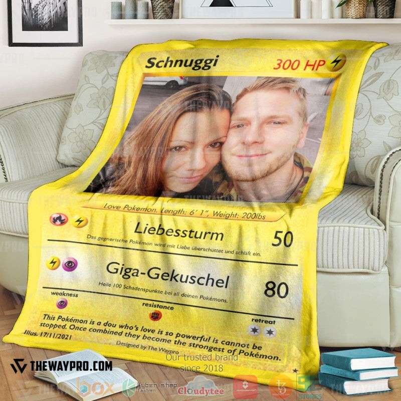 Pokemon Couple Personalized Soft Blanket Pokemon Couple Personalized Soft Blanket