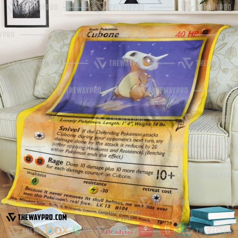 Pokemon Cubone Soft Blanket Pokemon Cubone Soft Blanket