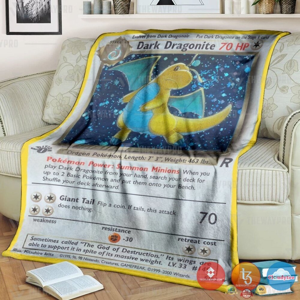 Pokemon Dark Dragonite 1St Edition Blanket Pokemon Dark Dragonite 1St Edition Blanket