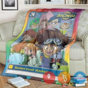 Pokemon Digimon Selected Kids Soft Blanket