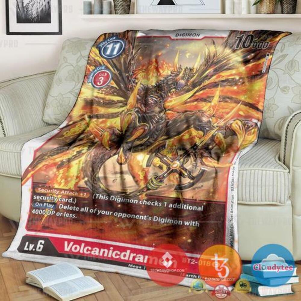 Pokemon Digimon Volcanicdramon Soft Blanket Pokemon Digimon Volcanicdramon Soft Blanket