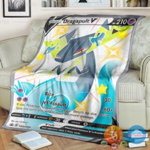 Pokemon Dragapult V Sword And Shield Blanket