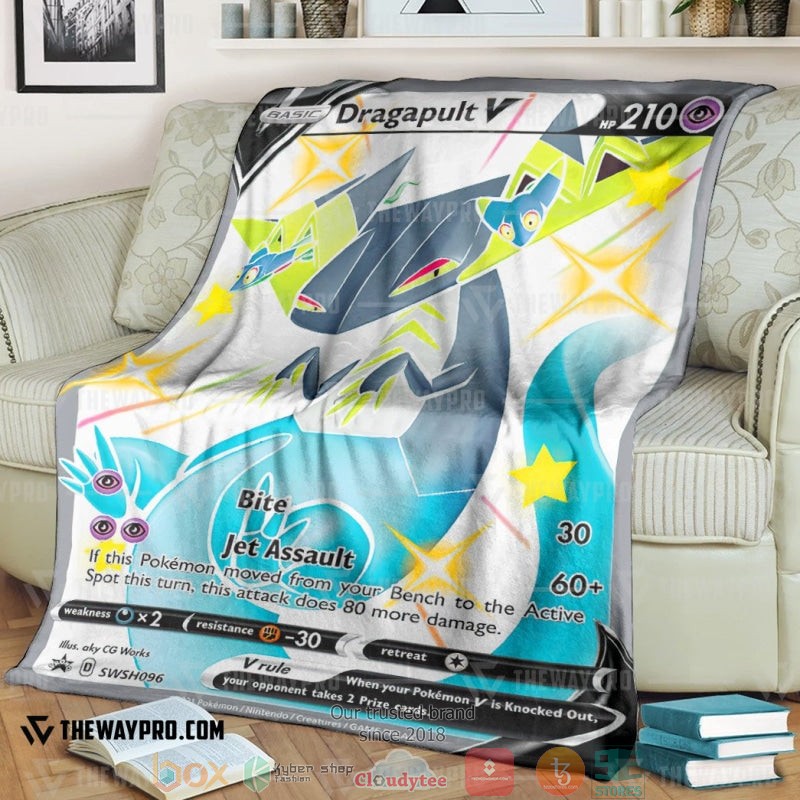 Pokemon Dragapult V Sword And Shield Soft Blanket Pokemon Dragapult V Sword And Shield Soft Blanket