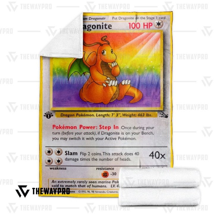 Pokemon-Dragonite-1St-Edition-Bedding-Set-And-Quilt-Blanket-2