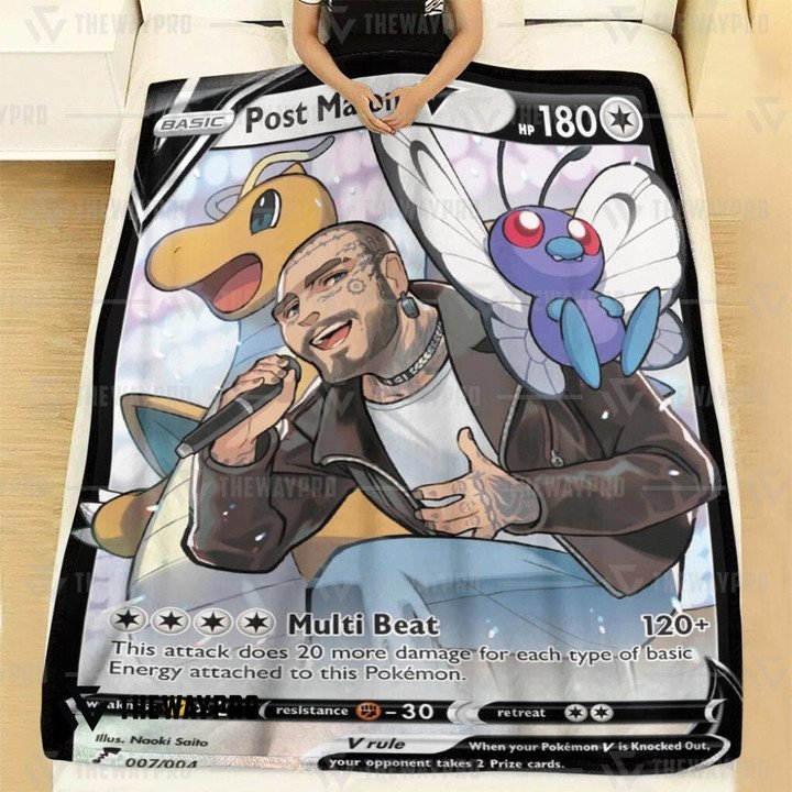 Pokemon-Dragonite-Butterfree-Post-Malone-Soft-Blanket-1