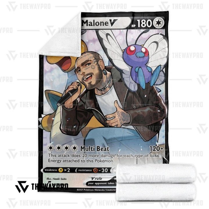 Pokemon-Dragonite-Butterfree-Post-Malone-Soft-Blanket-2