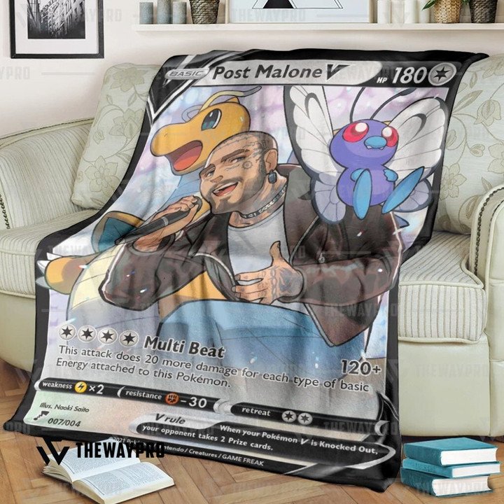 Pokemon Dragonite Butterfree Post Malone Soft Blanket Pokemon Dragonite Butterfree Post Malone Soft Blanket