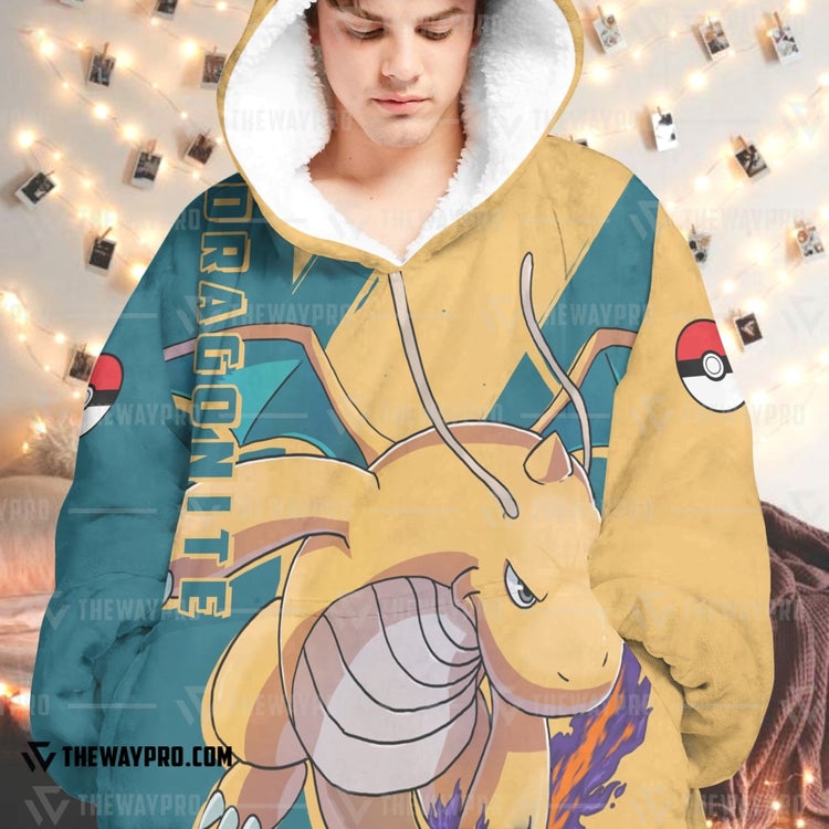Pokemon Dragonite Fleece Hoodie Blanket Pokemon Dragonite Fleece Hoodie Blanket