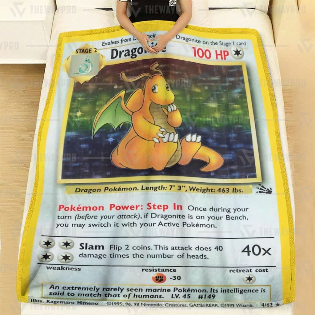 Pokemon Dragonite Holo Blanket Pokemon Dragonite Holo Blanket