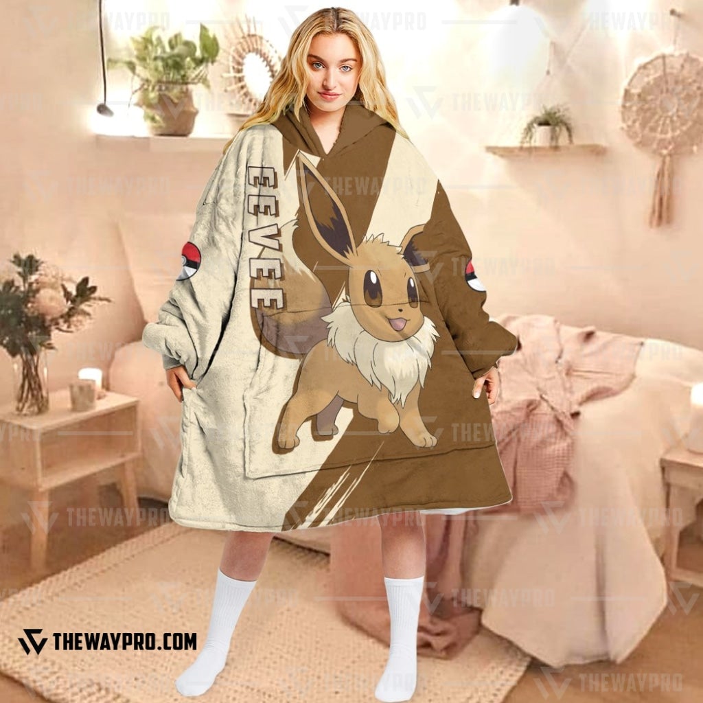 Pokemon Eevee Fleece Hoodie Blanket Pokemon Eevee Fleece Hoodie Blanket