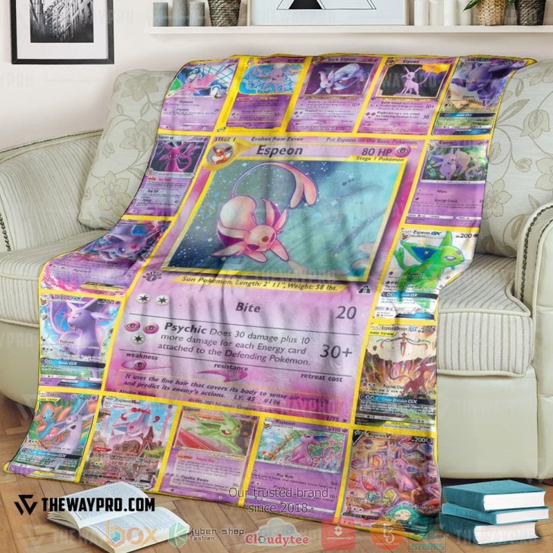 Pokemon Espeon Cards Soft Blanket Pokemon Espeon Cards Soft Blanket