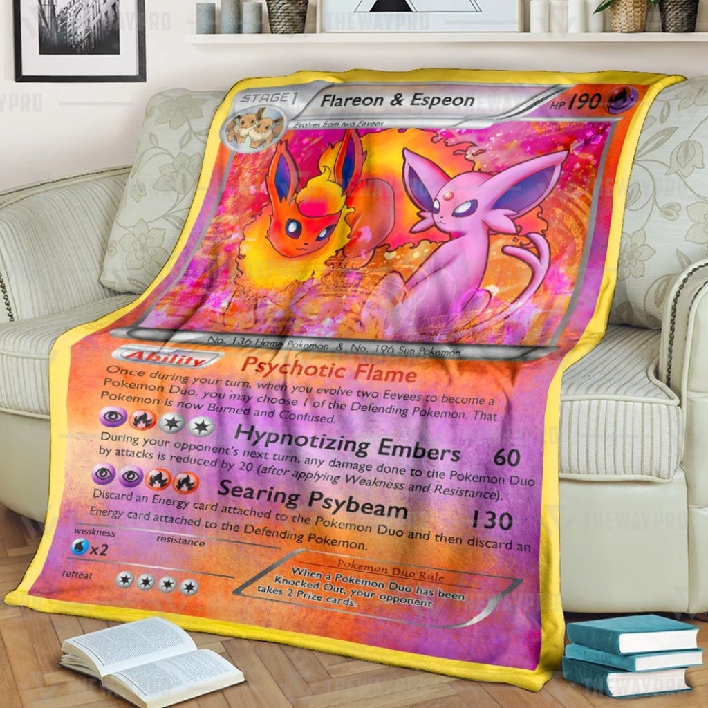 Pokemon Flareon And Espeon Blanket Pokemon Flareon And Espeon Blanket