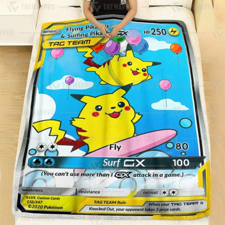 Pokemon-Flying-And-Surfing-Pikachu-Tag-Team-Gx-Blanket-1