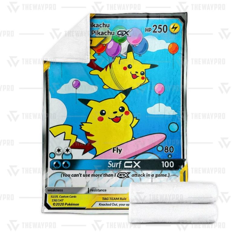 Pokemon-Flying-And-Surfing-Pikachu-Tag-Team-Gx-Blanket-2