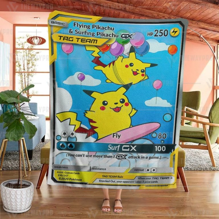 Pokemon-Flying-And-Surfing-Pikachu-Tag-Team-Gx-Blanket-3