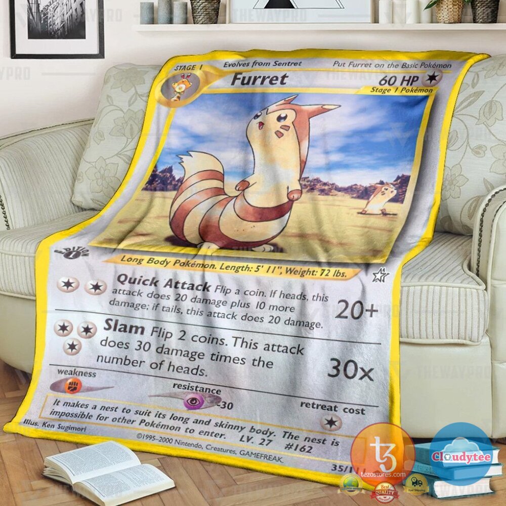 Pokemon Furret Neo Genesis Blanket Pokemon Furret Neo Genesis Blanket
