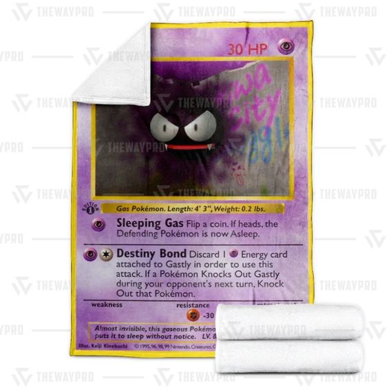 Pokemon-Gastly-1St-Edition-Soft-Blanket-3