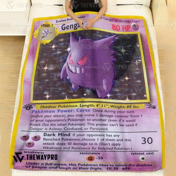 Pokemon-Gengar-Holo-1St-Edition-Bedding-Set-And-Quilt-Blanket-1